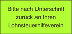 Bitte nach Unterschrift zurück an Ihren Lohnsteuerhilfeverein